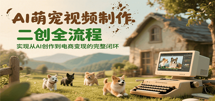 AI萌宠视频制作二创全流程，实现从AI创作到电商变现的完整闭环-全网第一网赚项目资源库-中赚网 & 中创网 & 冒泡网 & 福缘网 - 小本轻创业与优质加盟项目首选平台