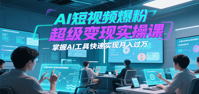 AI短视频爆粉超级变现实操课，掌握AI工具快速实现月入过万-全网第一网赚项目资源库-中赚网 & 中创网 & 冒泡网 & 福缘网 - 小本轻创业与优质加盟项目首选平台