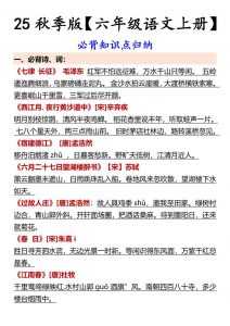 【2025秋新版】【六年级语文上册】必背知识点归纳-全网第一网赚项目资源库-中赚网 & 中创网 & 冒泡网 & 福缘网 - 小本轻创业与优质加盟项目首选平台