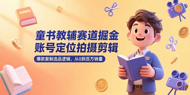 童书教辅赛道掘金，账号定位拍摄剪辑，爆款复制选品逻辑，从0到百万销量-全网第一网赚项目资源库-中赚网 & 中创网 & 冒泡网 & 福缘网 - 小本轻创业与优质加盟项目首选平台