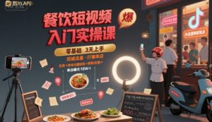 餐饮短视频入门实操课,引爆同城流量,打爆单店-全网第一网赚项目资源库-中赚网 & 中创网 & 冒泡网 & 福缘网 - 小本轻创业与优质加盟项目首选平台
