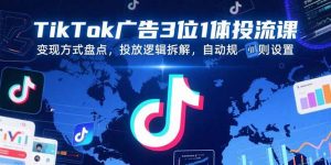 TikTok广告3位1体投流课,变现方式盘点,投放逻辑拆解,自动规则设置-全网第一网赚项目资源库-中赚网 & 中创网 & 冒泡网 & 福缘网 - 小本轻创业与优质加盟项目首选平台