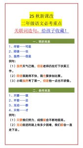 【2025秋新版】二年级语文必考重点关联词造句，给孩子收藏！-二上语文-全网第一网赚项目资源库-中赚网 & 中创网 & 冒泡网 & 福缘网 - 小本轻创业与优质加盟项目首选平台
