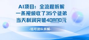 AI收徒变现闭环:一条视频收35人,日入1k+(附完整SOP)-全网第一网赚项目资源库-中赚网 & 中创网 & 冒泡网 & 福缘网 - 小本轻创业与优质加盟项目首选平台