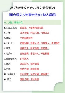 【2025秋新版】五升六重点课文人物事物特点+做人道理-六上语文-全网第一网赚项目资源库-中赚网 & 中创网 & 冒泡网 & 福缘网 - 小本轻创业与优质加盟项目首选平台