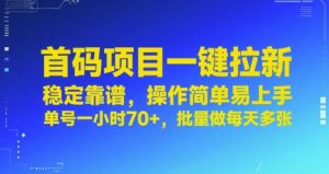 首码项目一键拉新,稳定靠谱,操作简单易上手,单号一小时70+,批量做每天多张【揭秘】-全网第一网赚项目资源库-中赚网 & 中创网 & 冒泡网 & 福缘网 - 小本轻创业与优质加盟项目首选平台