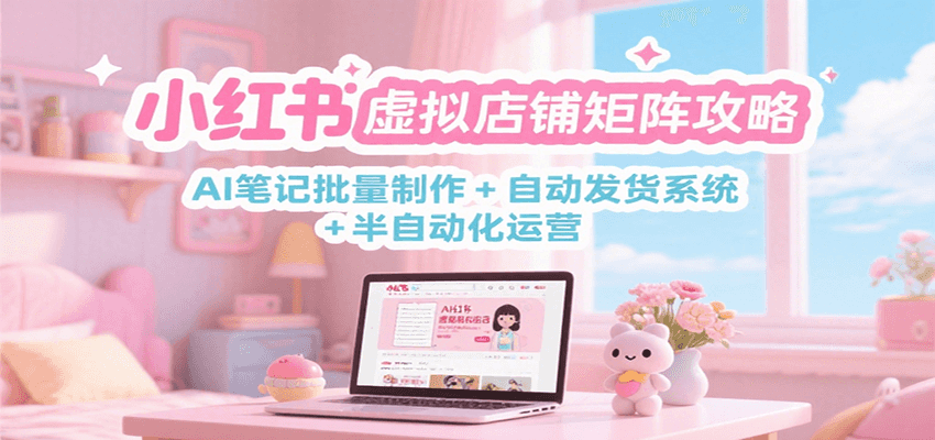 小红书虚拟店铺矩阵攻略：AI笔记批量制作 + 自动发货系统 + 半自动化运营-全网第一网赚项目资源库-中赚网 & 中创网 & 冒泡网 & 福缘网 - 小本轻创业与优质加盟项目首选平台