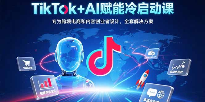 TikTok+AI赋能冷启动课：专为跨境电商和内容创业者设计，全套解决方案-全网第一网赚项目资源库-中赚网 & 中创网 & 冒泡网 & 福缘网 - 小本轻创业与优质加盟项目首选平台