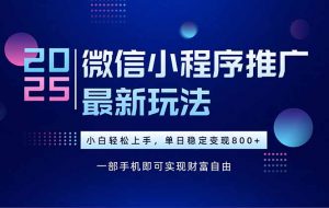 25年下半年微信小程序推广最新玩法,轻松日入800+-全网第一网赚项目资源库-中赚网 & 中创网 & 冒泡网 & 福缘网 - 小本轻创业与优质加盟项目首选平台