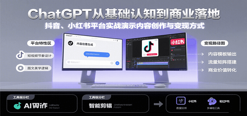 ChatGPT从基础认知到商业落地，实战演示抖音、小红书等平台的内容创作与变现-全网第一网赚项目资源库-中赚网 & 中创网 & 冒泡网 & 福缘网 - 小本轻创业与优质加盟项目首选平台