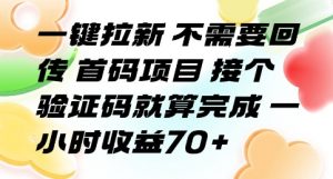 一键拉新 不需要回传 首码项目 接个验证码就算完成 一小时收益70+【揭秘】-全网第一网赚项目资源库-中赚网 & 中创网 & 冒泡网 & 福缘网 - 小本轻创业与优质加盟项目首选平台