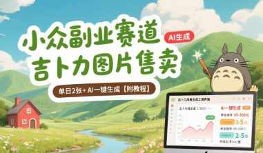 小众副业赛道 吉卜力图片售卖 单日2张+ AI一键生成【附教程】-全网第一网赚项目资源库-中赚网 & 中创网 & 冒泡网 & 福缘网 - 小本轻创业与优质加盟项目首选平台