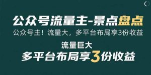 公众号流量主-景点盘点 流量巨大 多平台布局享3份收益-全网第一网赚项目资源库-中赚网 & 中创网 & 冒泡网 & 福缘网 - 小本轻创业与优质加盟项目首选平台