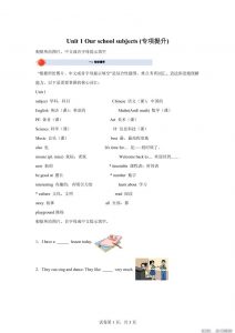 2025-2026学年译林版（三起）（2024）英语四年级上册Unit1Ourschoolsubjects词汇（单元测试）-全网第一网赚项目资源库-中赚网 & 中创网 & 冒泡网 & 福缘网 - 小本轻创业与优质加盟项目首选平台