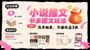 小说推文小红书多图文玩法,简单粗暴,万播收益3张-全网第一网赚项目资源库-中赚网 & 中创网 & 冒泡网 & 福缘网 - 小本轻创业与优质加盟项目首选平台