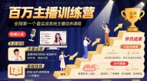 百万主播训练营,全网第一个最实战系统主播培养课程-全网第一网赚项目资源库-中赚网 & 中创网 & 冒泡网 & 福缘网 - 小本轻创业与优质加盟项目首选平台
