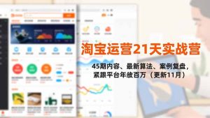 淘宝运营21天实战营,45期内容、最新算法、案例复盘,紧跟平台年入百万(更新11月-全网第一网赚项目资源库-中赚网 & 中创网 & 冒泡网 & 福缘网 - 小本轻创业与优质加盟项目首选平台