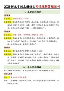 25新三上语文阅读理解答题技巧(7页)记叙文-全网第一网赚项目资源库-中赚网 & 中创网 & 冒泡网 & 福缘网 - 小本轻创业与优质加盟项目首选平台