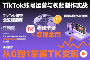 2025最新TikTok账号运营与视频制作实战全流程,从0到1掌握TK变现(含11月最新TK搬运技术)-全网第一网赚项目资源库-中赚网 & 中创网 & 冒泡网 & 福缘网 - 小本轻创业与优质加盟项目首选平台