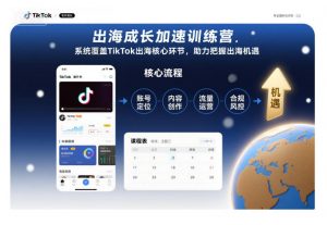 出海成长加速训练营，系统覆盖TikTok出海核心环节，助力把握出海机遇(更新)-全网第一网赚项目资源库-中赚网 & 中创网 & 冒泡网 & 福缘网 - 小本轻创业与优质加盟项目首选平台