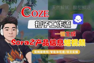 Coze扣子智能体工作流一键生成“SORA2产品信息“短视频,全流程保姆级教学-全网第一网赚项目资源库-中赚网 & 中创网 & 冒泡网 & 福缘网 - 小本轻创业与优质加盟项目首选平台