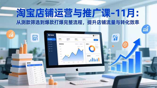 淘宝店铺运营与推广课-11月:从测款筛选到爆款打爆完整流程,提升店铺流量与转化效率