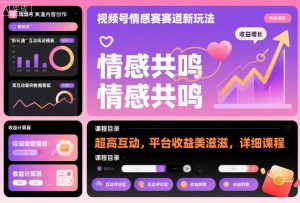 视频号情感赛道新玩法,超高互动,平台收益美滋滋,详细课程-全网第一网赚项目资源库-中赚网 & 中创网 & 冒泡网 & 福缘网 - 小本轻创业与优质加盟项目首选平台