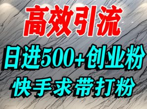 怎么打创业粉？快手求带视角精准引流创业粉，宝妈、学生群体日进500+精准流量-全网第一网赚项目资源库-中赚网 & 中创网 & 冒泡网 & 福缘网 - 小本轻创业与优质加盟项目首选平台