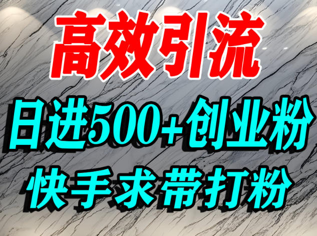 怎么打创业粉？快手求带视角精准引流创业粉，宝妈、学生群体日进500+精准流量-全网第一网赚项目资源库-中赚网 & 中创网 & 冒泡网 & 福缘网 - 小本轻创业与优质加盟项目首选平台