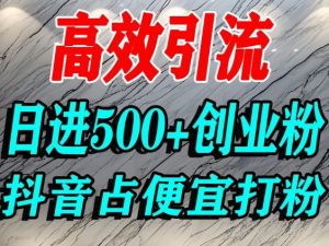怎么打创业粉？抖音利用占便宜心理引流创业粉，单人日引500+精准流量-全网第一网赚项目资源库-中赚网 & 中创网 & 冒泡网 & 福缘网 - 小本轻创业与优质加盟项目首选平台