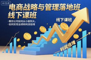 电商战略与管理落地班线下课，教你公司如何从小做到大，如何实现业绩和利润倍增【录音】-全网第一网赚项目资源库-中赚网 & 中创网 & 冒泡网 & 福缘网 - 小本轻创业与优质加盟项目首选平台