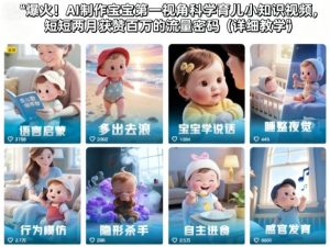 爆火！AI制作宝宝第一视角科学育儿小知识视频，短短两月获赞百万的流量密码(详细教学)-全网第一网赚项目资源库-中赚网 & 中创网 & 冒泡网 & 福缘网 - 小本轻创业与优质加盟项目首选平台