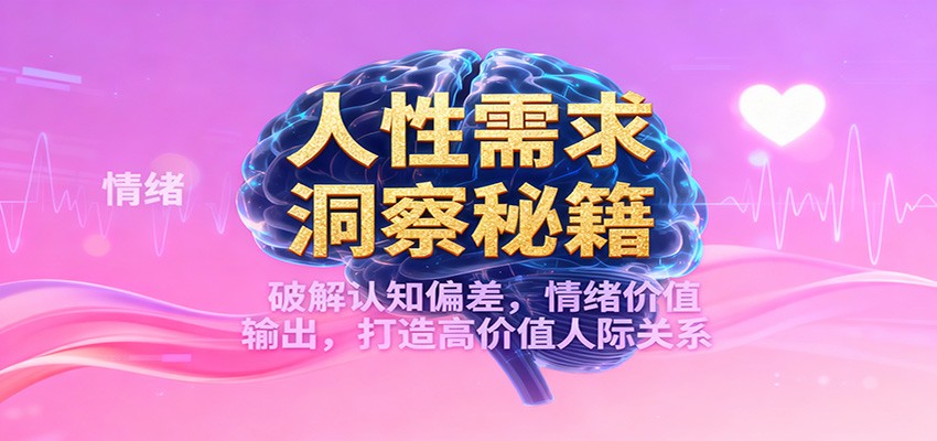 人性需求洞察秘籍，破解认知偏差，情绪价值输出，打造高价值人际关系-全网第一网赚项目资源库-中赚网 & 中创网 & 冒泡网 & 福缘网 - 小本轻创业与优质加盟项目首选平台