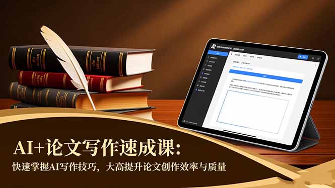 AI+论文写作速成课：快速掌握AI写作技巧，大幅提升论文创作效率与质量-全网第一网赚项目资源库-中赚网 & 中创网 & 冒泡网 & 福缘网 - 小本轻创业与优质加盟项目首选平台