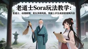 老道士Sora玩法教学：老道士、动漫剧情、美女多种风格，快速上手生成创意视频内容-全网第一网赚项目资源库-中赚网 & 中创网 & 冒泡网 & 福缘网 - 小本轻创业与优质加盟项目首选平台