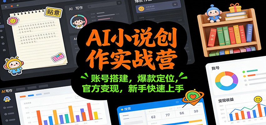 AI小说创作实战营：账号搭建，爆款定位，官方变现，新手快速上手-全网第一网赚项目资源库-中赚网 & 中创网 & 冒泡网 & 福缘网 - 小本轻创业与优质加盟项目首选平台