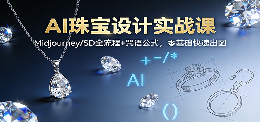 AI珠宝设计实战课：Midjourney/SD全流程+咒语公式，零基础快速出图-全网第一网赚项目资源库-中赚网 & 中创网 & 冒泡网 & 福缘网 - 小本轻创业与优质加盟项目首选平台