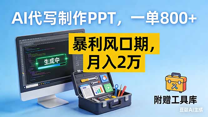 AI代写制作PPT，一单800+， 暴利风口期，月入2万【附工具】-全网第一网赚项目资源库-中赚网 & 中创网 & 冒泡网 & 福缘网 - 小本轻创业与优质加盟项目首选平台