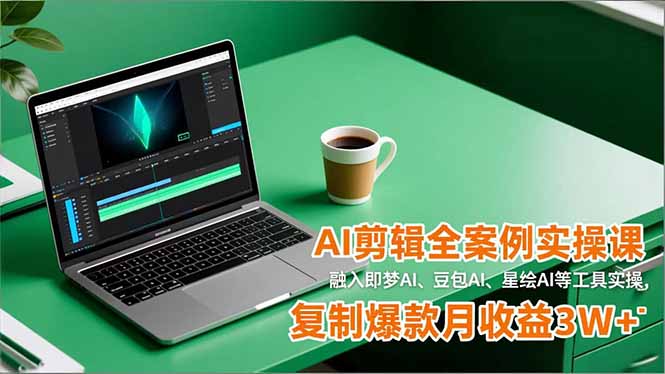 AI剪辑全案例实操课，融入即梦AI、豆包AI、星绘AI等工具实操，复制爆款月收益3W+-全网第一网赚项目资源库-中赚网 & 中创网 & 冒泡网 & 福缘网 - 小本轻创业与优质加盟项目首选平台