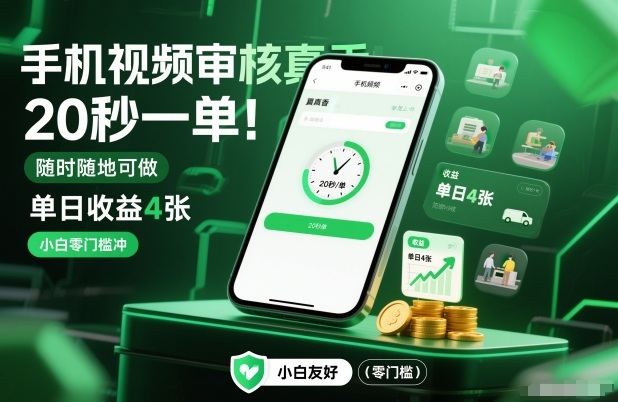手机视频审核真香！20秒一单，随时随地可做，单日收益4张，小白零门槛冲【揭秘】-全网第一网赚项目资源库-中赚网 & 中创网 & 冒泡网 & 福缘网 - 小本轻创业与优质加盟项目首选平台