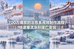 700万播放的治愈系视频制作流程,快速爆流涨粉接广变现-全网第一网赚项目资源库-中赚网 & 中创网 & 冒泡网 & 福缘网 - 小本轻创业与优质加盟项目首选平台