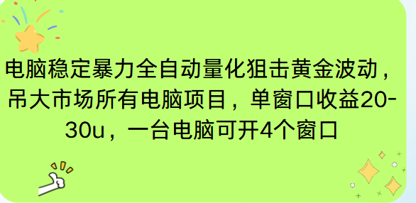 电脑EA策略挂机项目单窗口收益20-30u，单电脑可挂5-10个窗口收益稳健4位数-全网第一网赚项目资源库-中赚网 & 中创网 & 冒泡网 & 福缘网 - 小本轻创业与优质加盟项目首选平台