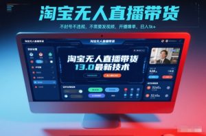 淘宝无人直播带货13.0最新技术,不封号不违规,不需要发视频,开播爆单,日入1k+【揭秘】-全网第一网赚项目资源库-中赚网 & 中创网 & 冒泡网 & 福缘网 - 小本轻创业与优质加盟项目首选平台