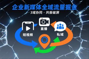 短视频全域商业模式，企业新媒体全域流量掘金，3域协同，共振破屏，短视频-直播-私域-地域-全网第一网赚项目资源库-中赚网 & 中创网 & 冒泡网 & 福缘网 - 小本轻创业与优质加盟项目首选平台