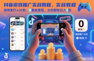 抖音游戏推广实战教程,游戏发行人计划,0粉丝变现,小白轻松日入3张-全网第一网赚项目资源库-中赚网 & 中创网 & 冒泡网 & 福缘网 - 小本轻创业与优质加盟项目首选平台