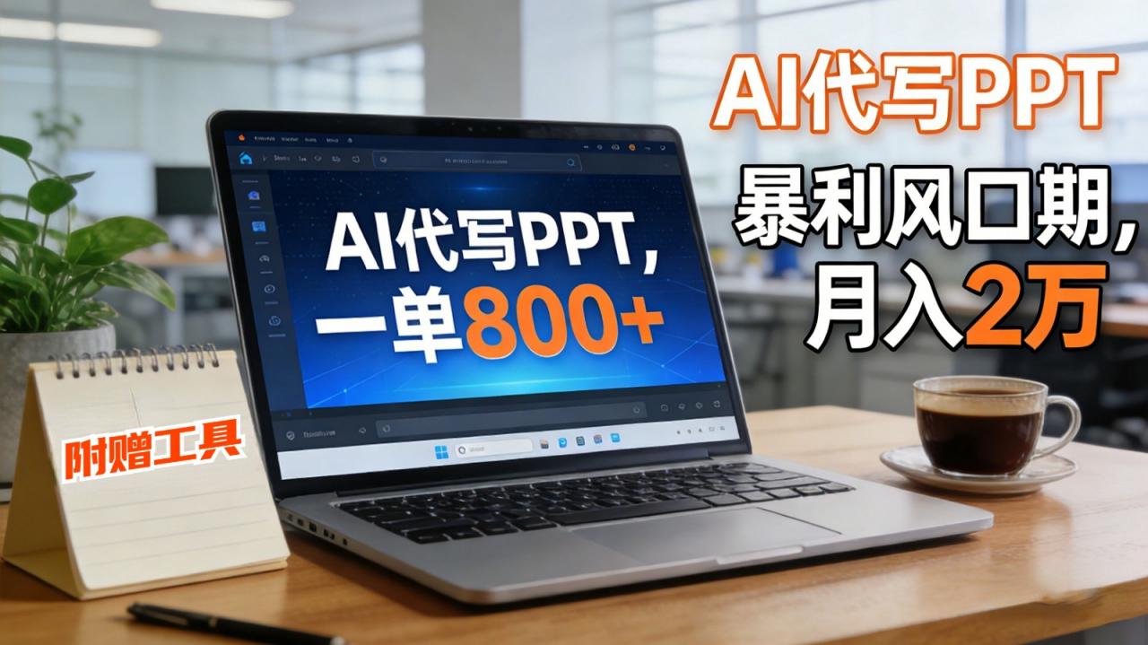 AI 代写做 PPT！一单狂赚 800+，风口期月入 2 万(工具 + 提示词直接送)-全网第一网赚项目资源库-中赚网 & 中创网 & 冒泡网 & 福缘网 - 小本轻创业与优质加盟项目首选平台