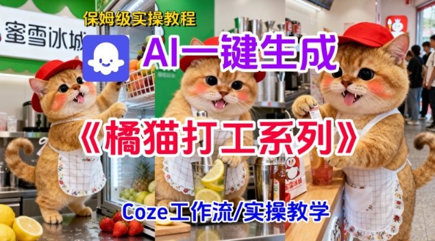 Coze扣子工作流一键生成胖橘猫打工短视频，保姆级实操搭建教学-全网第一网赚项目资源库-中赚网 & 中创网 & 冒泡网 & 福缘网 - 小本轻创业与优质加盟项目首选平台