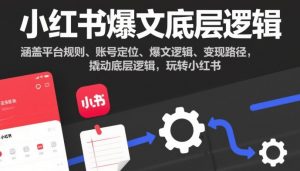 小红书爆文底层逻辑，涵盖平台规则、账号定位、爆文逻辑、变现路径，撬动底层逻辑，玩转小红书-全网第一网赚项目资源库-中赚网 & 中创网 & 冒泡网 & 福缘网 - 小本轻创业与优质加盟项目首选平台