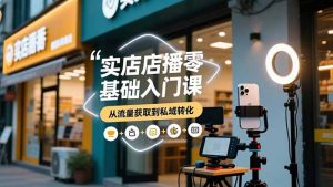 实体店播零基础入门课，实体店+短视频+直播+微信生态+私域社群，从流量获取到私域转化-全网第一网赚项目资源库-中赚网 & 中创网 & 冒泡网 & 福缘网 - 小本轻创业与优质加盟项目首选平台