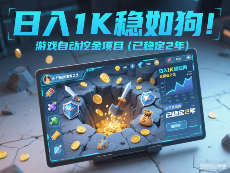 日入1K稳如狗！游戏自动挖金项目(已稳定2年)，永不失业的副业之选【揭秘】-全网第一网赚项目资源库-中赚网 & 中创网 & 冒泡网 & 福缘网 - 小本轻创业与优质加盟项目首选平台
